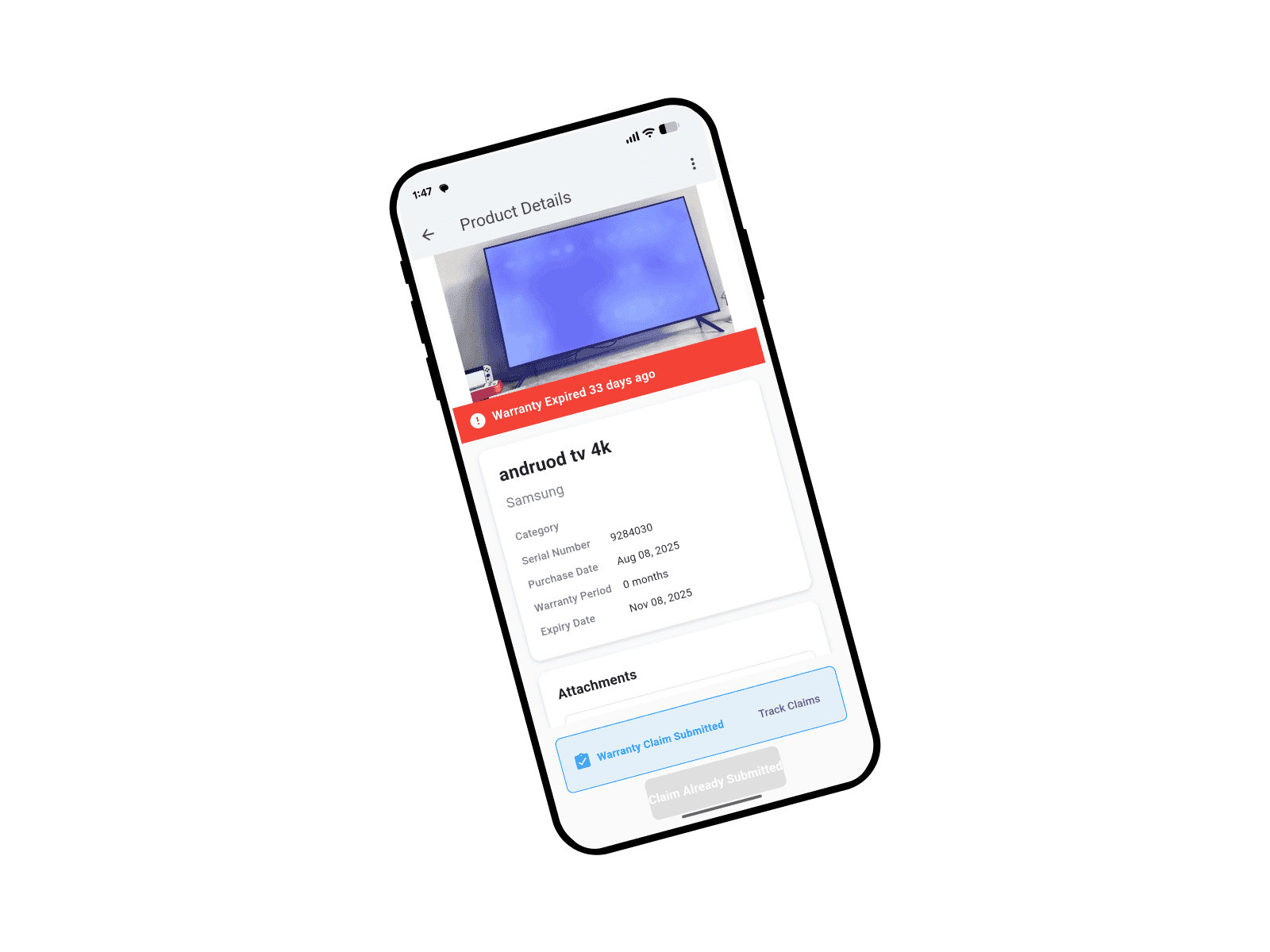 Product Details Screen